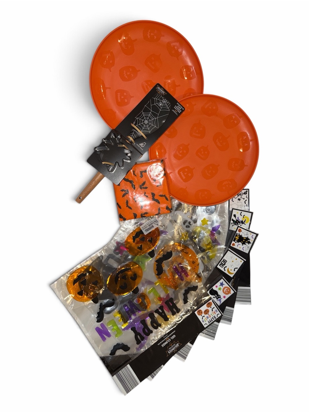 Halloween Orange Pumpkin Party Plates & Decorations Set